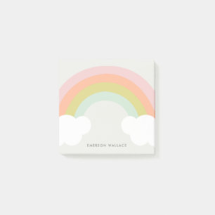 Süßer Regenbogen-Wolken-Pastell Post-it Klebezettel
