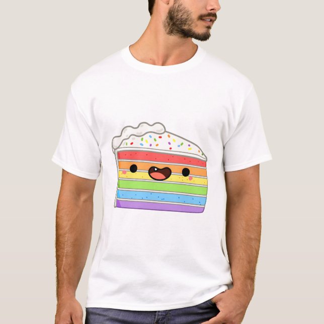 Süßer Regenbogenkuchen T-Shirt (Vorderseite)