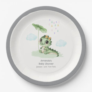 Süßer Regentropfen Kleiner Drache Baby Shower Pappteller