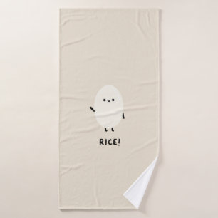 süßer Reis-Charakter minimal kawaii lustiger Reis  Badehandtuch
