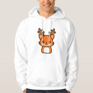 Süßer Rentier Fuchs Weihnachten Hoodie