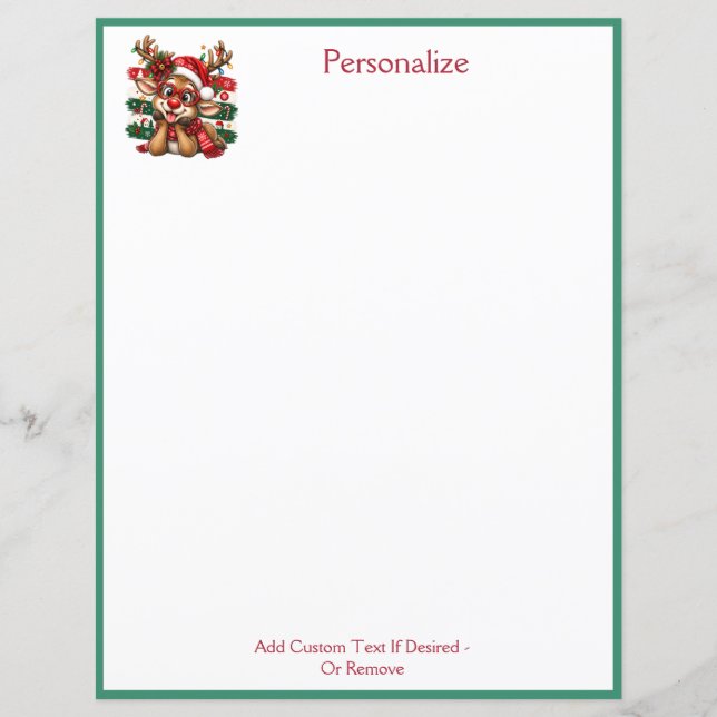 Süßer Rentier-Weihnachtsgruß personalisiert (Vorderseite)