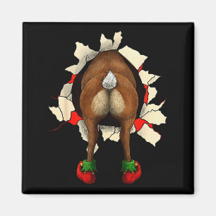 Süßer Rentierschmetter Durchbruch Weihnachten Magnet
