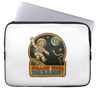 Süßer Retro-Astronaut Folgt euren Träumen Weltraum Laptopschutzhülle
