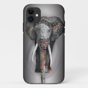 Süßer Retro-Blumen-Elefant iPhone 11 Hülle