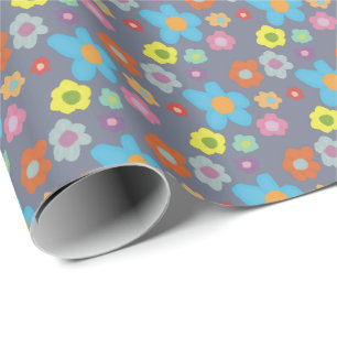 Süßer Retro-Blumen-Vibe Geschenkpapier