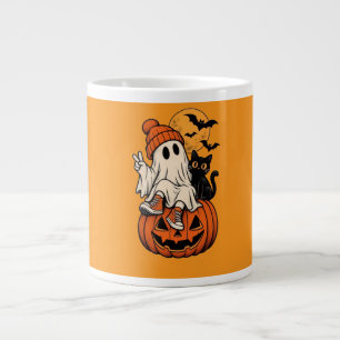 Süßer Retro-Halloween-Geist-Kürbis Unsere Familie  Jumbo-Tasse