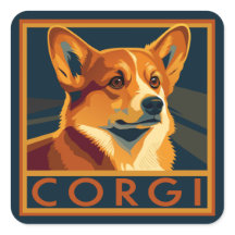 Süßer Retro Pembroke Welsh Corgi