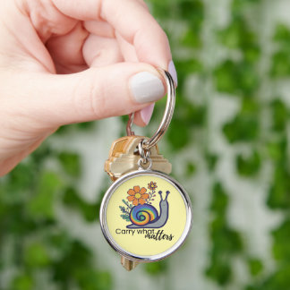 Süßer Retro-Regenbogen-Schnecken-Blumen-Schlüssela Schlüsselanhänger