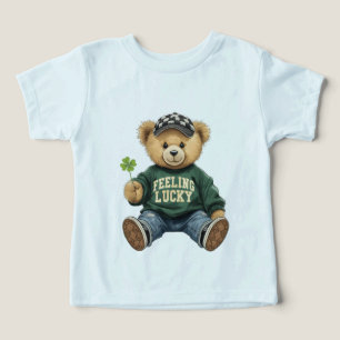 Süßer Retro-Teddybär Fühlt sich Glückspilz St. Pat