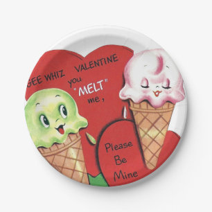 Süßer retro-vintage-Eiscreme-Party-Papierteller Pappteller