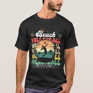 Süßer retro vintage hawaii strand volleyball sonne T-Shirt
