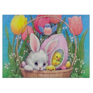 Süßer retro-vintage-Osterhase Schneidebrett