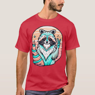 Süßer Retro-Waschbär Peace Out T-Shirt