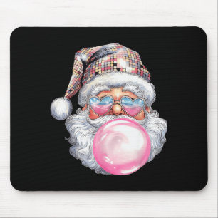 Süßer Retro-Weihnachtsmann bläst Kaugummi Vintage Mousepad