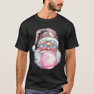 Süßer Retro-Weihnachtsmann bläst Kaugummi Vintage T-Shirt