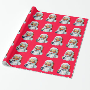 Süßer Retro-Weihnachtsmann Geschenkpapier