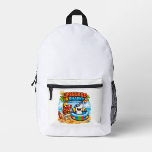 Süßer Rettungsschwimmer & Haifisch-Sommer-Spaß-Car Bedruckter Rucksack