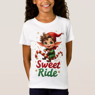 Süßer Ritt Elf Weihnachten Kinder T-Shirt
