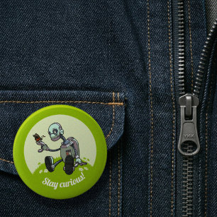 Süßer Roboter & Schmetterling Bleib neugierig! Car Button