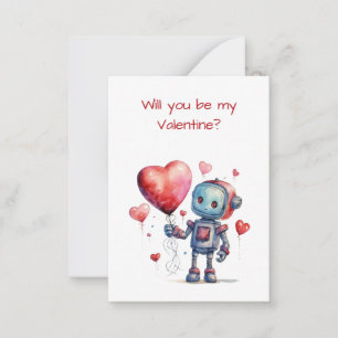 Süßer Roboter Valentinstag Klassen Tausch Karte