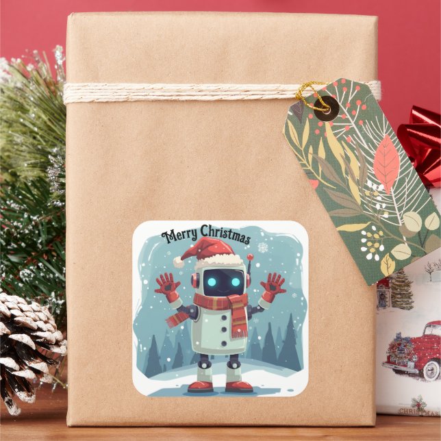 süßer Roboter Weihnachtsfeiertag Aufkleber (Feiertag)