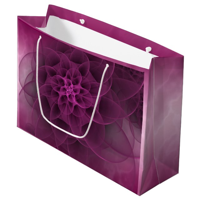 Süßer Romance pinkfarbener Marmor Große Geschenktüte (Vorderseite Schrägansicht)
