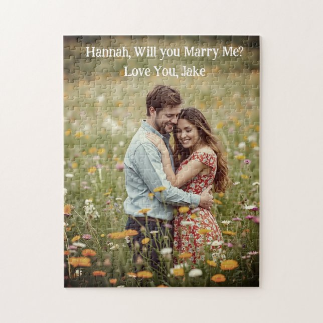 Süßer romantischer Antrag | Personalisiertes Foto Puzzle (Vertikal)