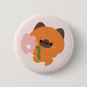 Süßer romantischer deutscher Schäferhund-Welpe Button