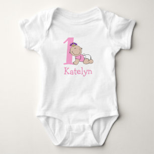 Süßer Rosa 1. Geburtstag Baby Strampler