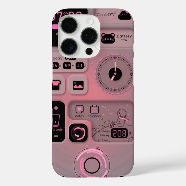 Süßer rosa ästhetischer Telefonschutz Case-Mate iPhone Hülle (Rückseite)