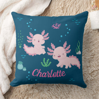 Süßer Rosa Axolotl Geburtstagsmädchen Kissen