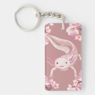Süßer Rosa Axolotl & Kirschblüten-Schlüsselanhänge Schlüsselanhänger