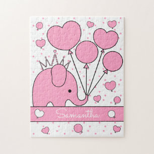 Süßer Rosa Baby Elefant Puzzle