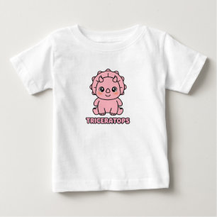 Süßer rosa Baby-Triceratops-Dinosaurier Chibi  Baby T-shirt