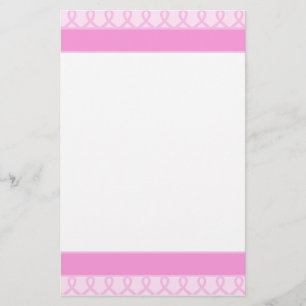 Süßer rosa Band-Brustkrebs unliniert Briefpapier