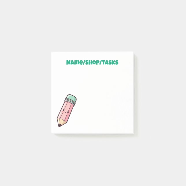 Süßer Rosa Bleistift Post-it Klebezettel (Vorderseite)