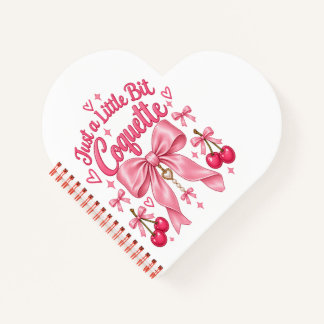 Süßer Rosa Charme-Bogen Kirsche Feminine Ästhetik Notizbuch