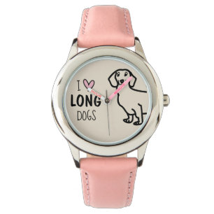 Süßer Rosa Dackelfan Lustiger Hund Armbanduhr