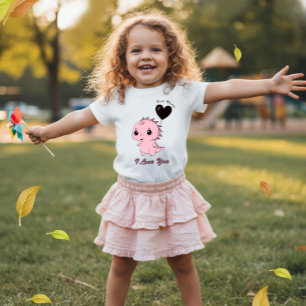 Süßer Rosa Dinosaurier Baby T-shirt