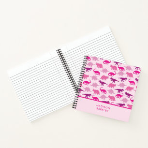 Süßer rosa Dinosaurier für Kinder Notizbuch