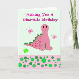 Süßer rosa Dinosaurier Karte