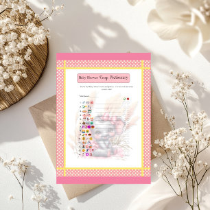  Süßer Rosa Elefant  Baby Shower Emoji Spiel 