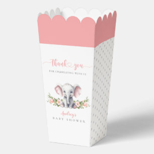 Süßer rosa Elefant floral Baby Mädchen Dusche Geschenkschachtel