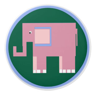 Süßer rosa Elefant Keramikknauf