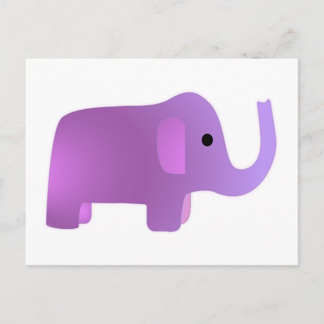 Süßer rosa Elefant Postkarte (Vorderseite)