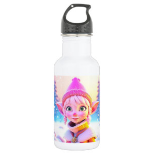 Süßer rosa Elf Weihnachten Edelstahlflasche
