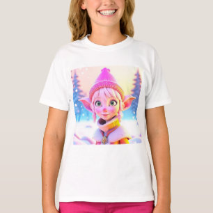 Süßer Rosa Elf Whimsical Weihnachten T-Shirt