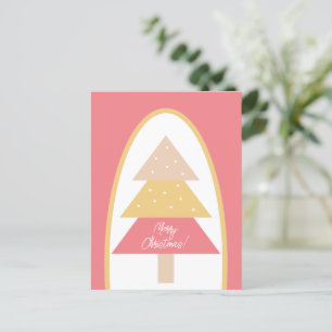 Süßer Rosa Erdtöne Frohe Weihnachten Weihnachtsbau Postkarte