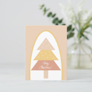 Süßer Rosa Erdtöne Frohe Weihnachten Weihnachtsbau Postkarte